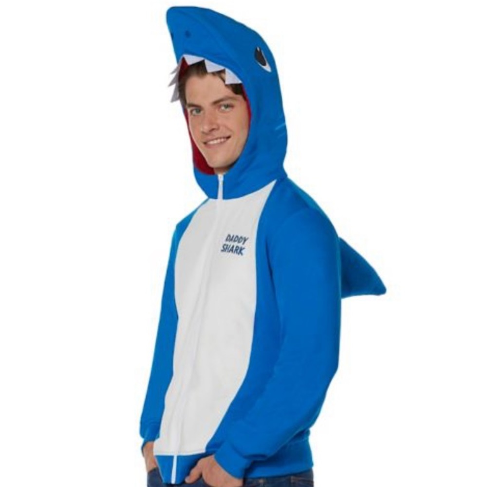 Adult Medium Daddy Shark Costume Hoodie - Baby Shark